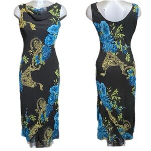 Eva Blue Y2K Fairy Floral Sleeveless Maxi Dress Resortwear Size 8 M Whimsigoth